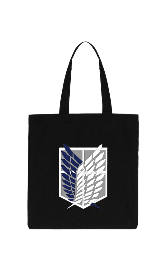 Anime Attack on titan shingeki no kyojin Aot Black tote bag 45