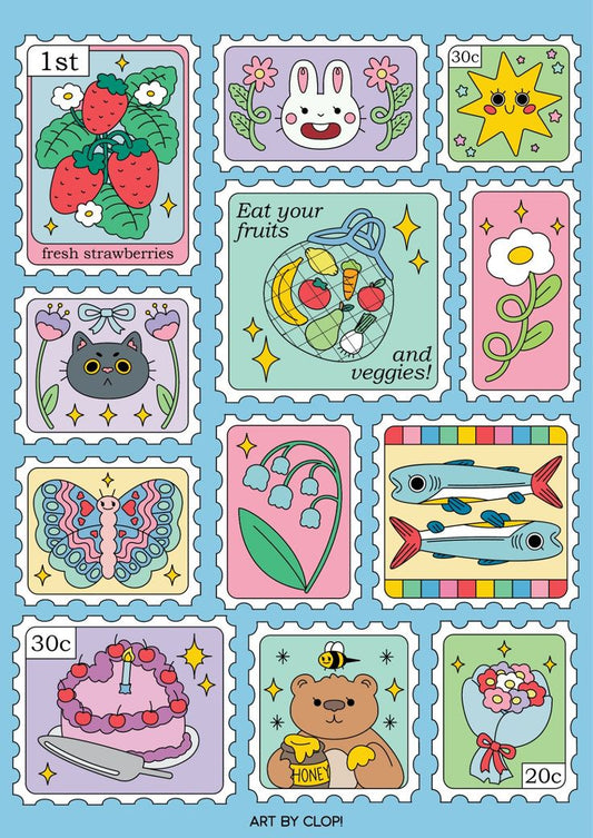 Aesthetic Cute Stickers Pack - Waterproof Vinyl Cartoon Decals for Water Bottles, Laptops, Scrapbooking, Kawaii Stationery Supplies sticker journal sticker