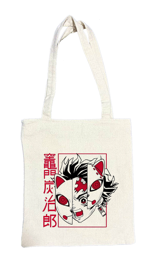 Anime Demon slayer nezuko tanjiro tote bag Beige 45