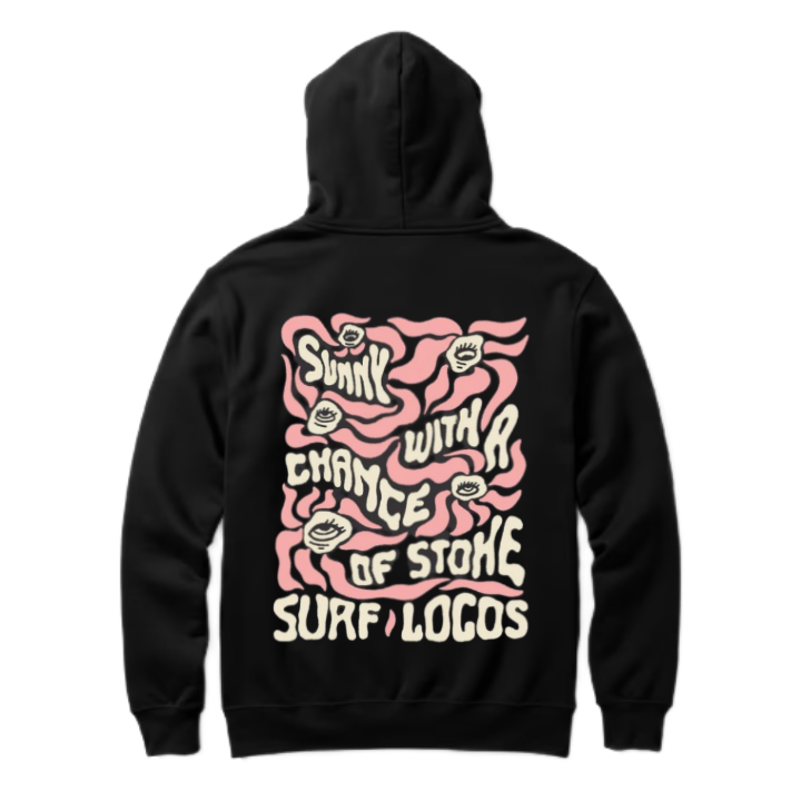 SURF LOGOS One Size hoodie Black Back 45