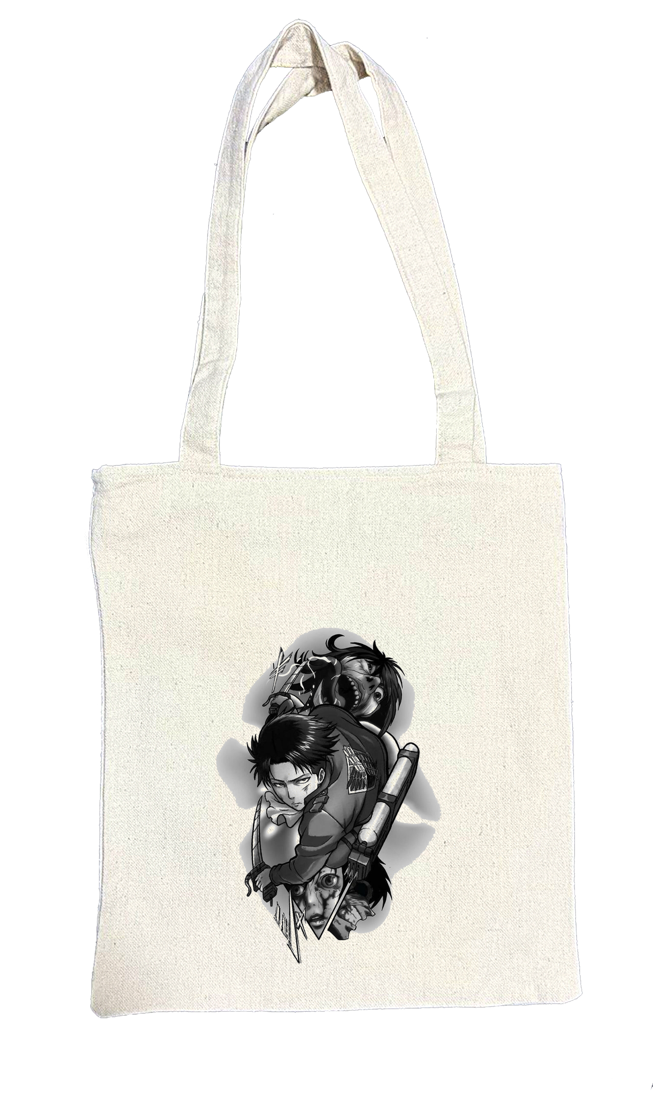 Anime Attack on titan shingeki no kyojin Aot biege tote bag 44