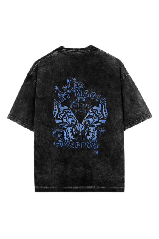 butterflies One Size t- shirt Washed Back 45