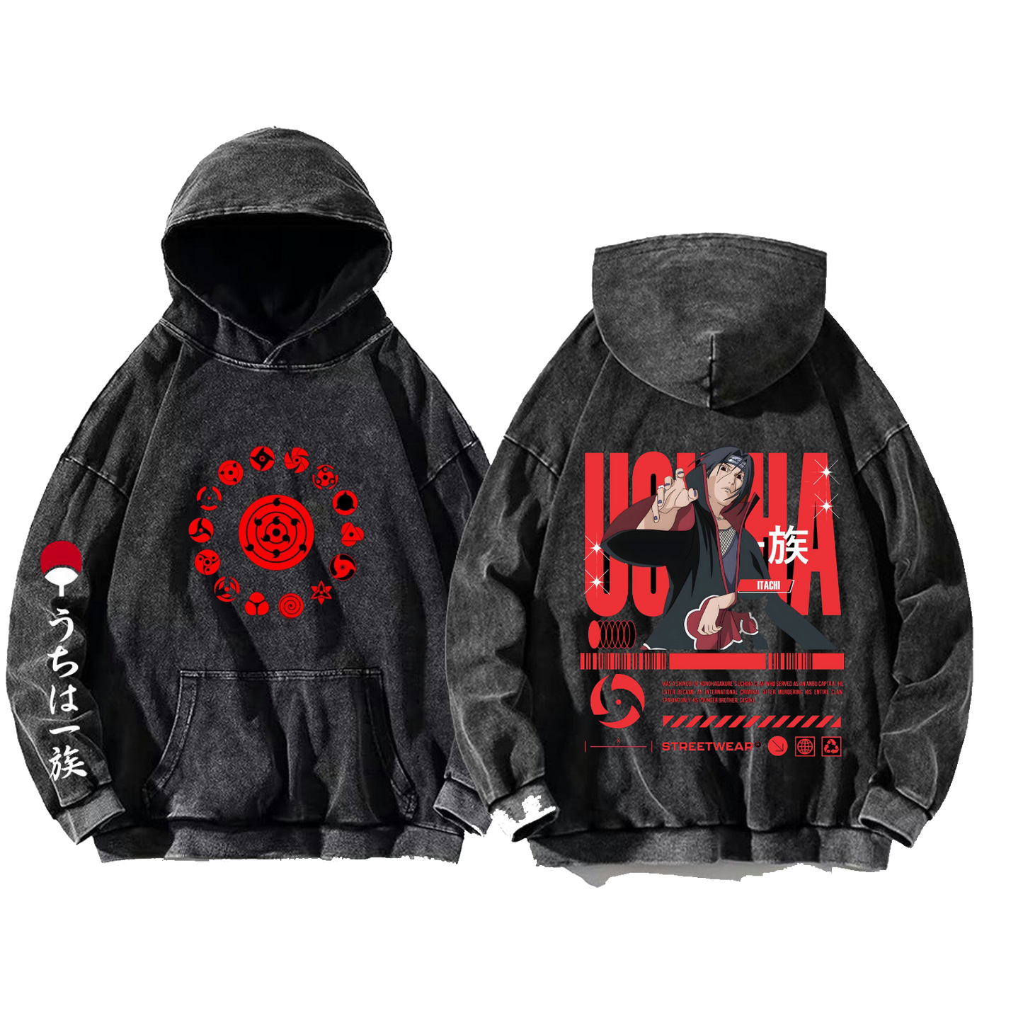 Naruto Shippuden One Size hoodie Washed Back 45