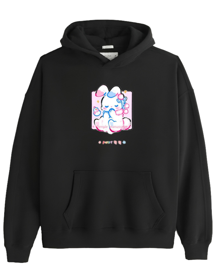 bunny Oversize Hoodie Black 45