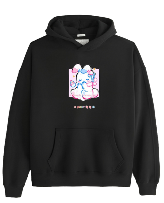bunny Oversize Hoodie Black 45