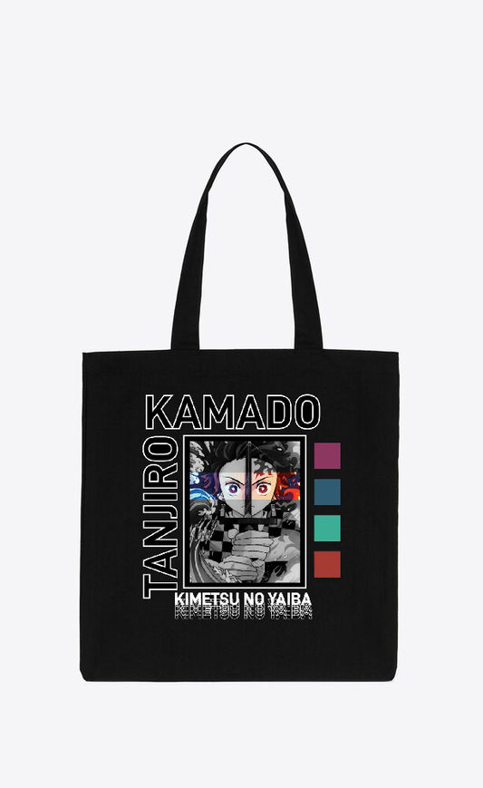 Anime Demon slayer nezuko tanjiro tote bag Black 45