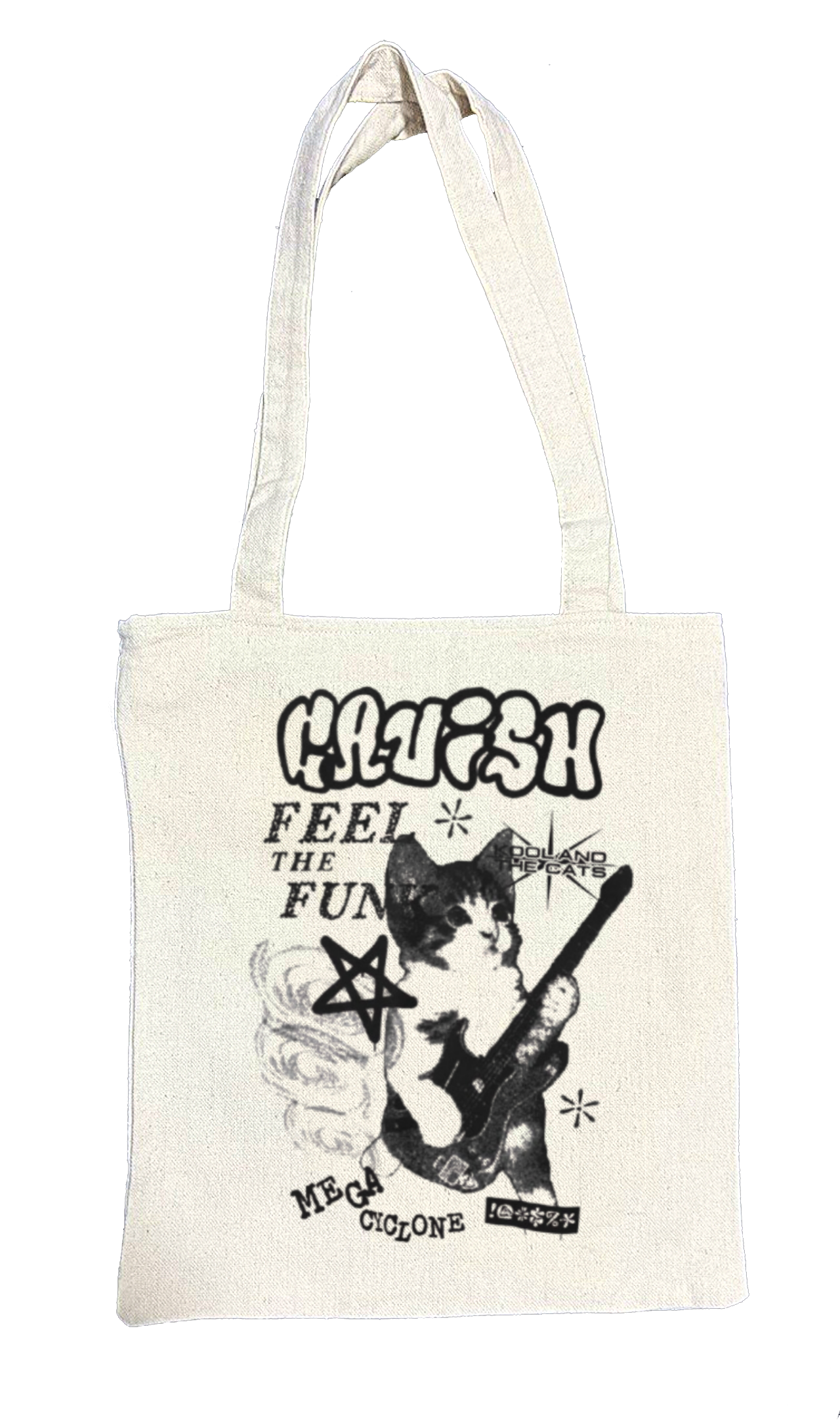 Feel The Fun Back text tote bag beige 45