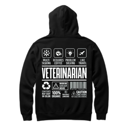 VETERINARIAN Back text oversize hoodie back 45