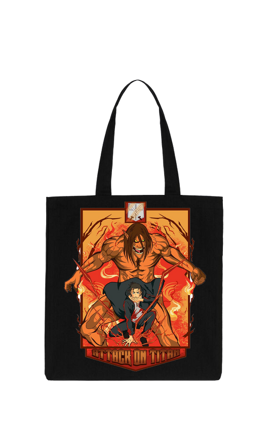 Anime Attack on titan shingeki no kyojin Aot Black tote bag 44