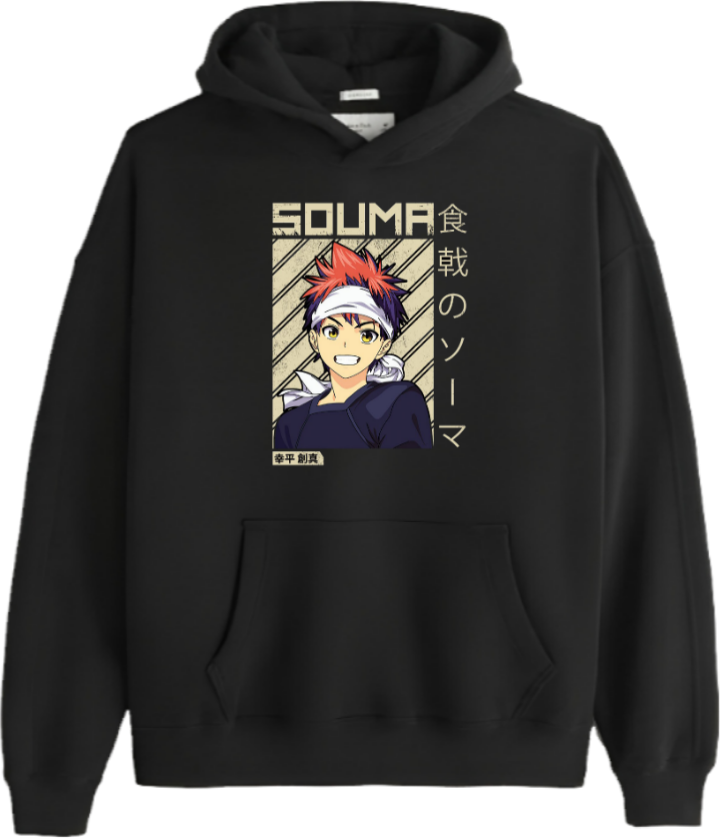 Shokugeki no Soma Sōma Yukihira Over Size hoodie Black 1