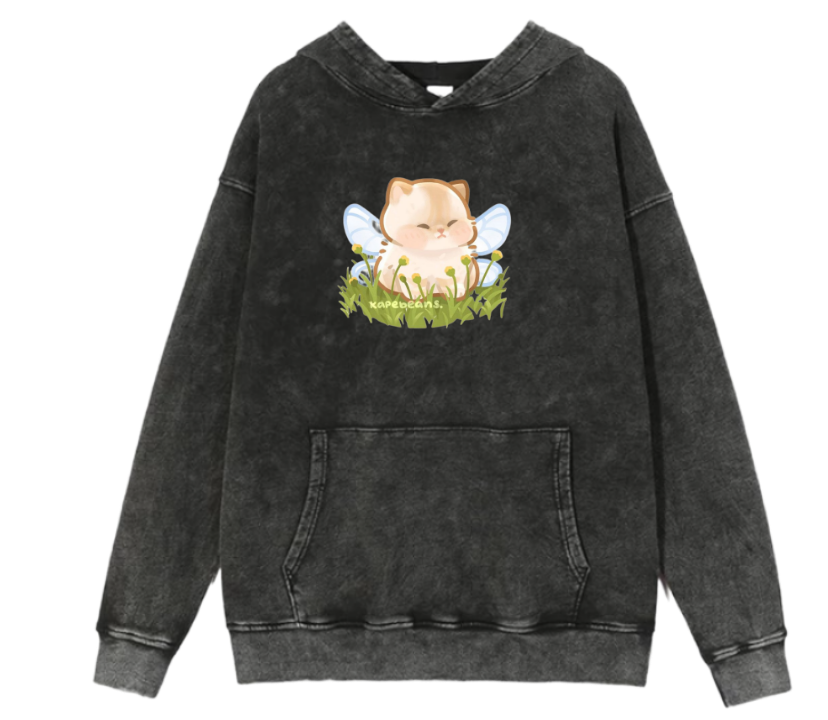 cat Oversize Hoodie Washed 45