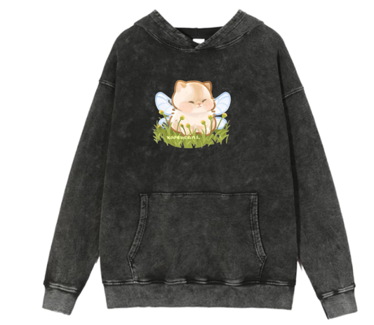 cat Oversize Hoodie Washed 45