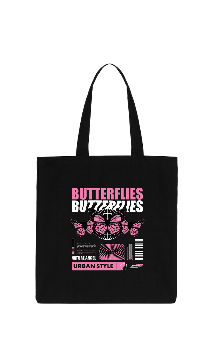 BUTTERFLIES BUTTERERES Tote bag Black 231