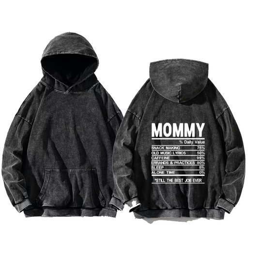 MOMMY Back text oversize hoodie Washed back 45