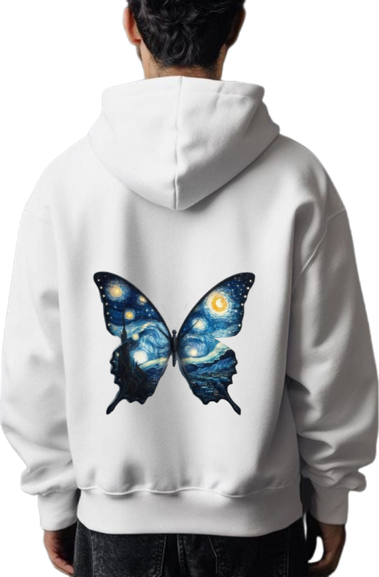 butterflies Oversize Hoodie White Back 45