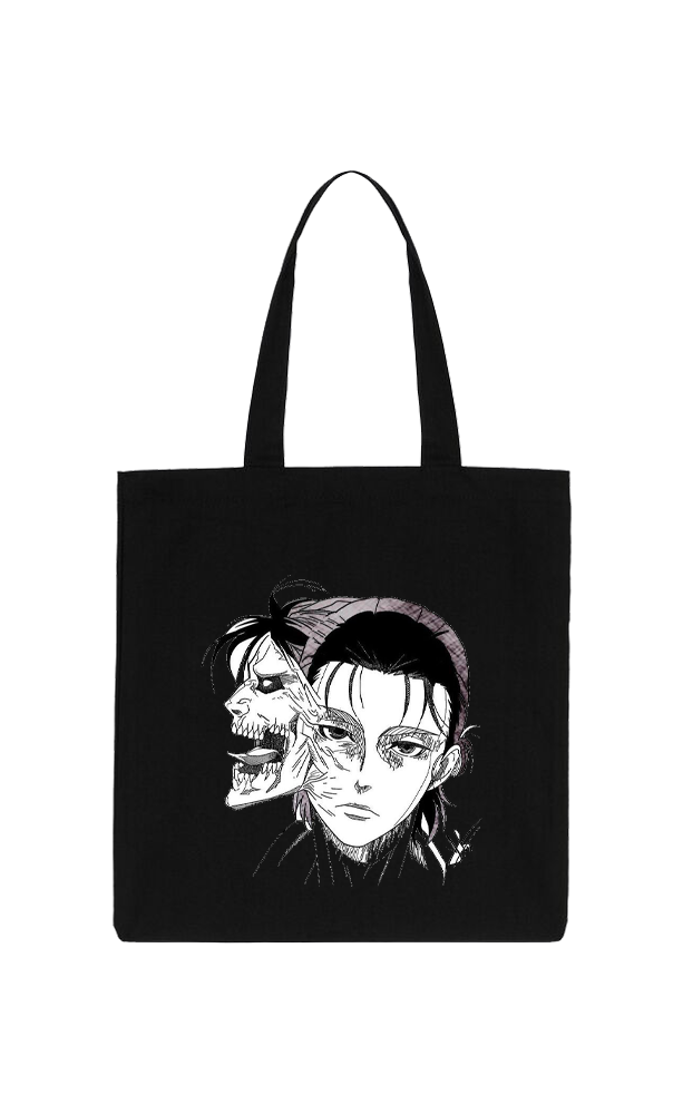 Anime Attack on titan shingeki no kyojin Aot Black tote bag 46