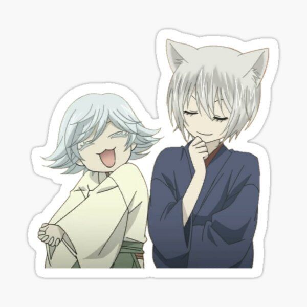 Kamisama Kiss Anime Sticker - Tomoe and Mizuki Fox Spirit Smug Face Vinyl Decal for Laptop, Water Bottle, Journal, and Phone Case