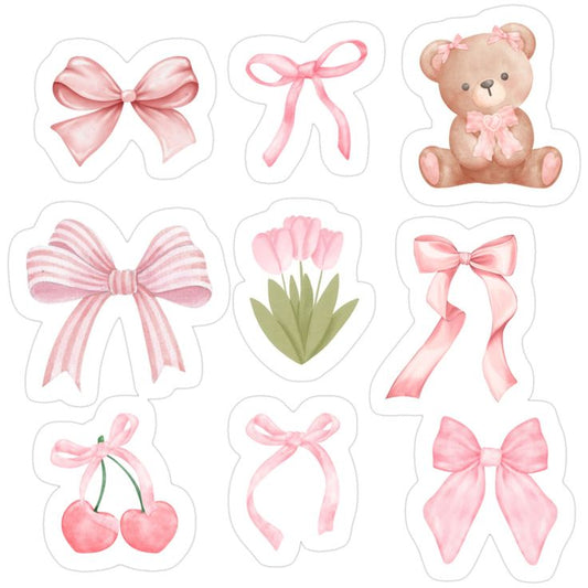 Aesthetic Cute Stickers Pack - Waterproof Vinyl Cartoon Decals for Water Bottles, Laptops, Scrapbooking, Kawaii Stationery Supplies sticker journal sticker