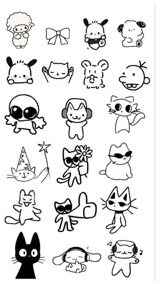 Aesthetic Cute Stickers Pack - Waterproof Vinyl Cartoon Decals for Water Bottles, Laptops, Scrapbooking, Kawaii Stationery Supplies sticker journal sticker