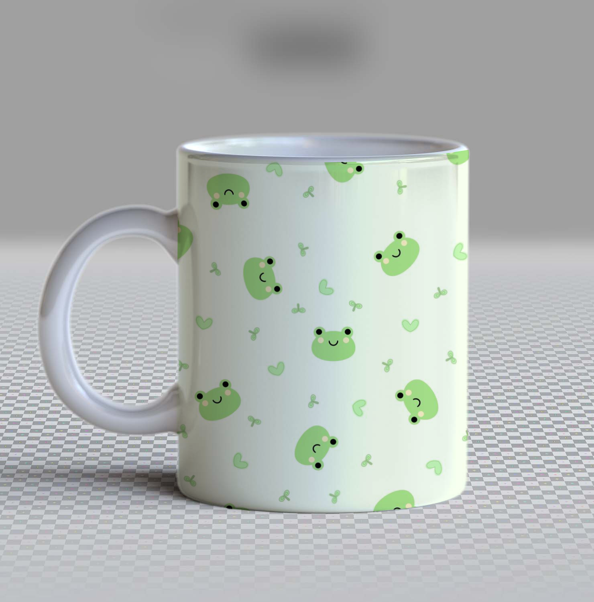 Cute Green Frog Ceramic Coffee Mug – 11oz Aesthetic Kawaii Froggy Tea Cup, Toad & Heart Pattern Mug for Coffee Lovers, Lovely Birthday Gift for Women, Girls, Teens & Frog Lovers