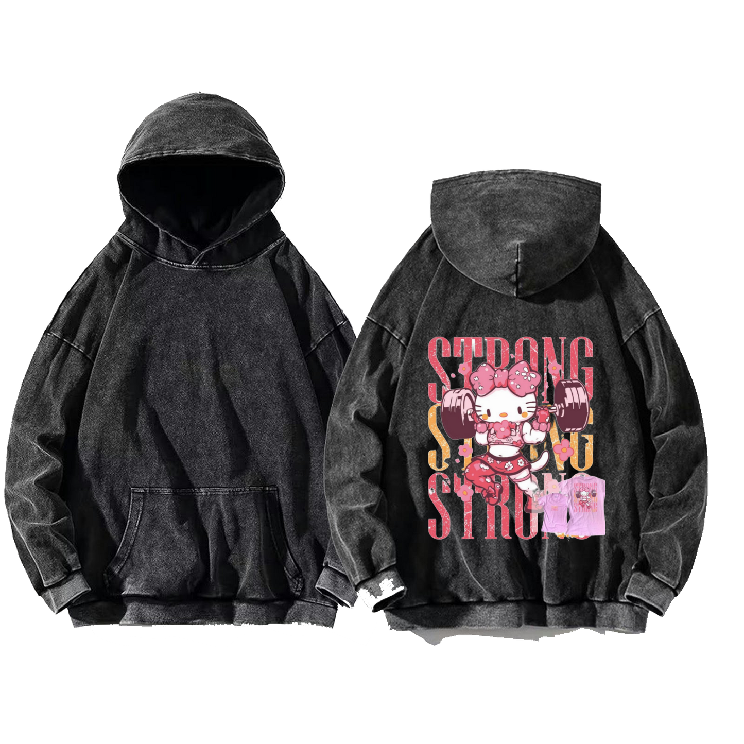 STDONG One Size hoodie Washed Back 46