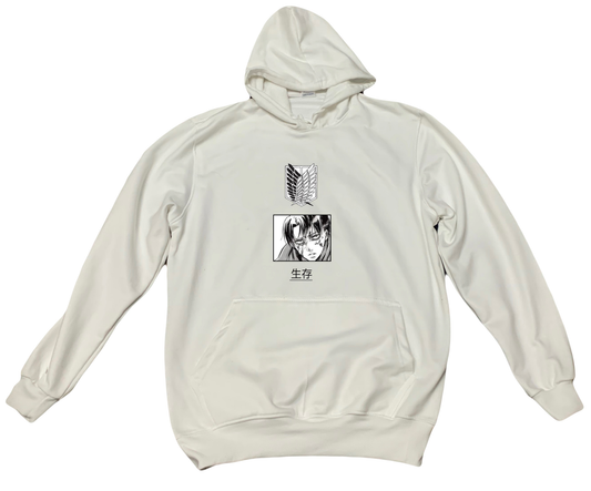 Anime Attack on titan shingeki no kyojin eren levi mikasa Aot White Oversize HOODIE 45