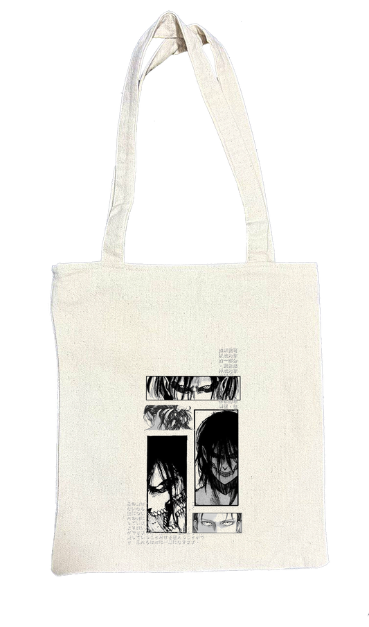 Anime Attack on titan shingeki no kyojin Aot biege tote bag 45