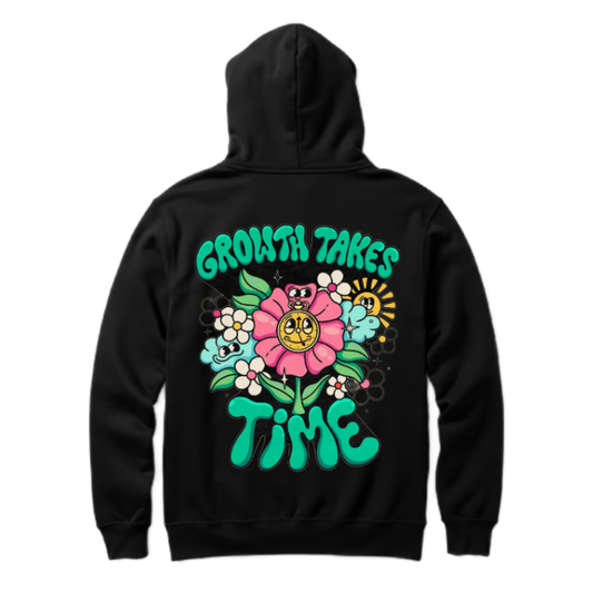 GROWTH TAKES TIME One Size hoodie Black Back 46