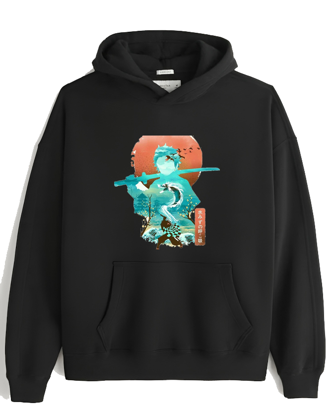 Anime Demon slayer nezuko tanjiro Oversize Hoodie Black 46
