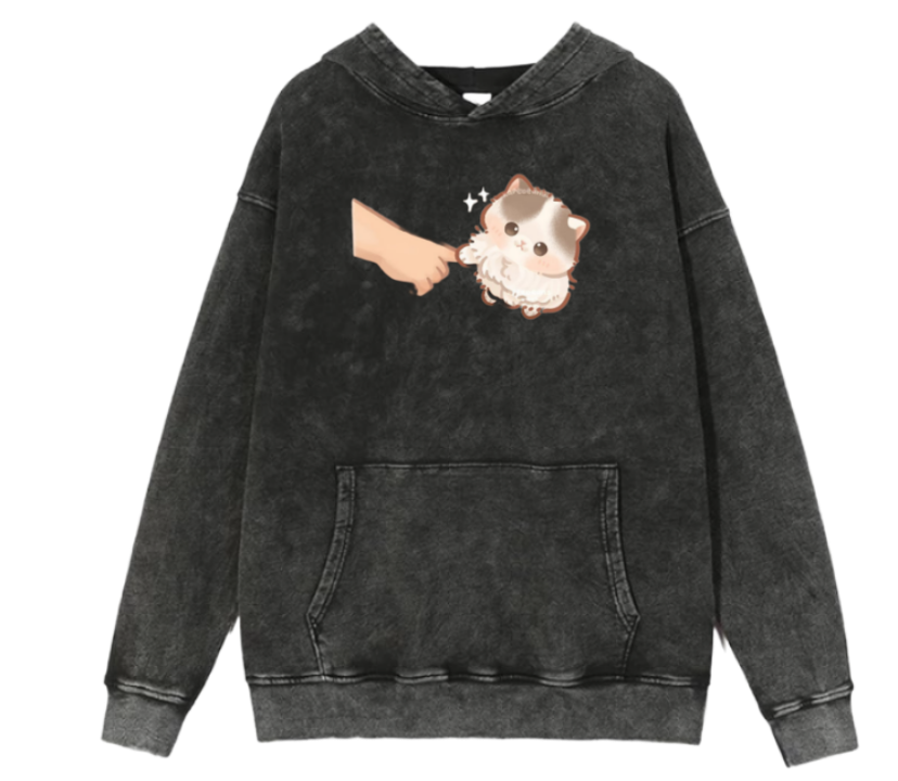 cat Oversize Hoodie Washed 46