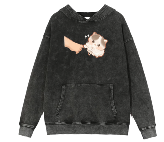 cat Oversize Hoodie Washed 46