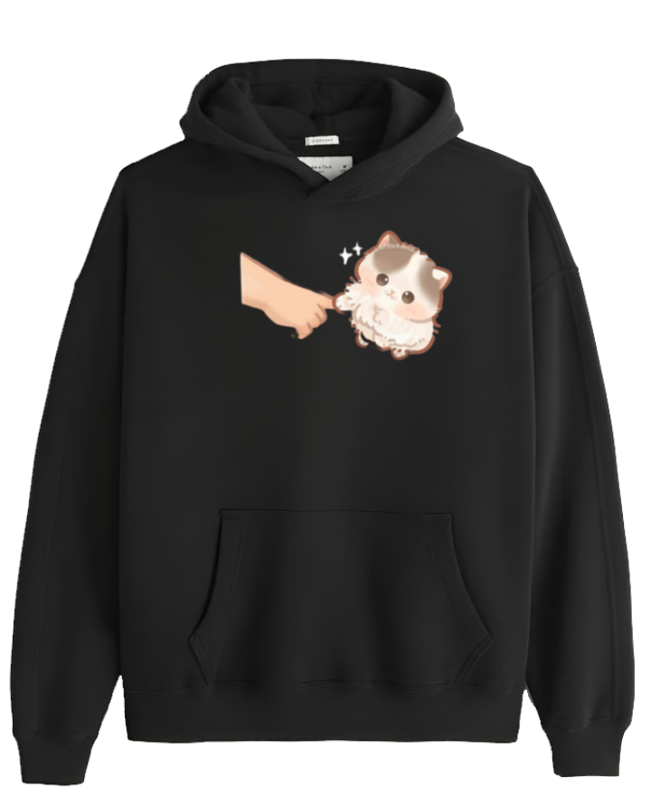cat Oversize Hoodie Black 46