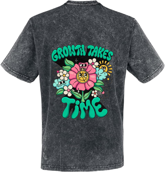 Growth Takes Time t- shirt One Size Washed Back 46