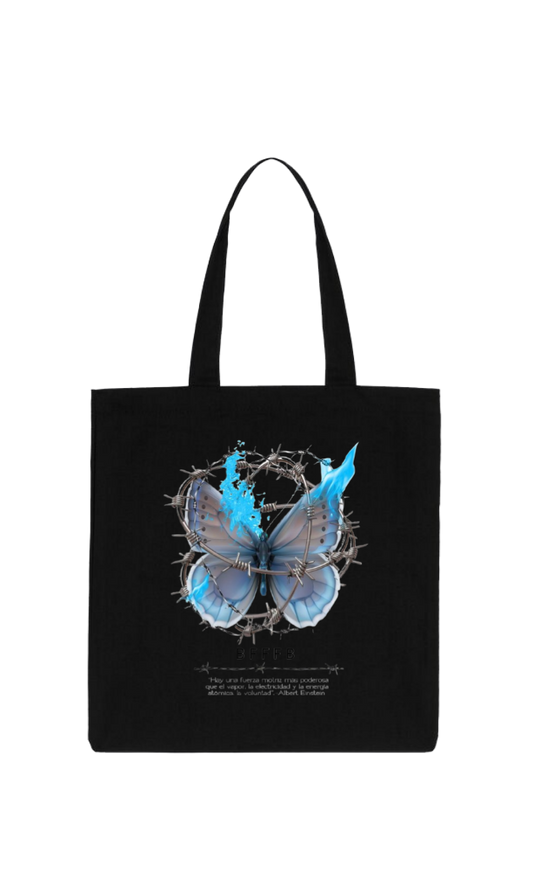 butterflies tote bag Black 43