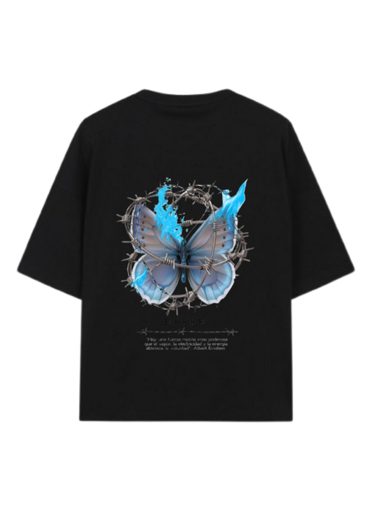 butterflies t- shirt Black Back 45