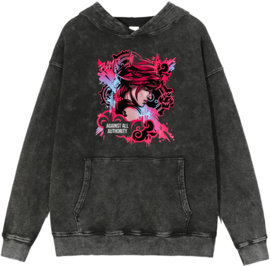 League of Legends Jinx Over Size hoodie Washed 9