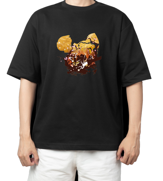 Anime Demon slayer nezuko tanjiro t- shirt Oversize Black 46