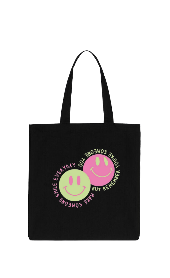 SMILE EVERYDAY 3 MAKE SOMEONE REMEMBER BURE U'RE SOMEONE tote bag Black 46