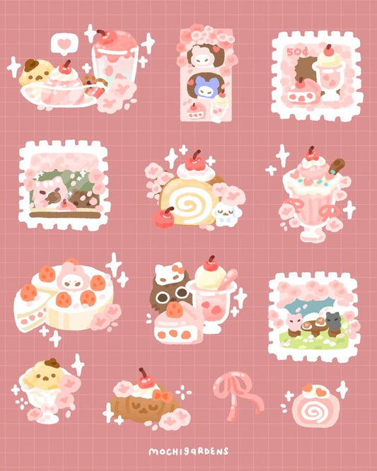 Aesthetic Cute Stickers Pack - Waterproof Vinyl Cartoon Decals for Water Bottles, Laptops, Scrapbooking, Kawaii Stationery Supplies sticker journal sticker
