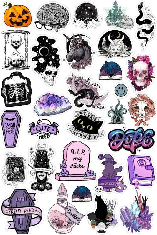 Aesthetic Cute Stickers Pack - Waterproof Vinyl Cartoon Decals for Water Bottles, Laptops, Scrapbooking, Kawaii Stationery Supplies sticker journal sticker