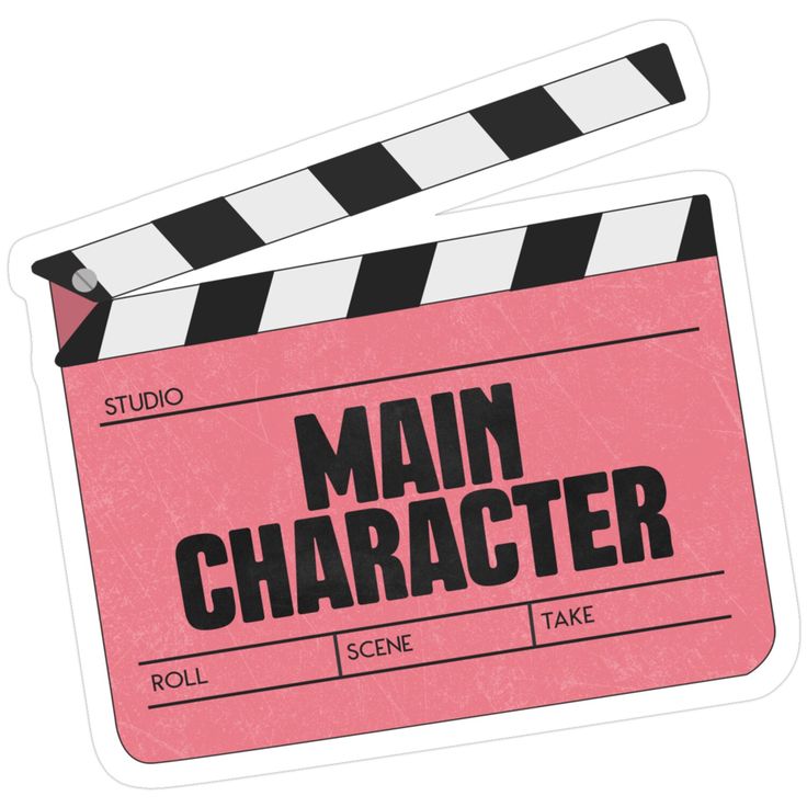 Main Character" Pink Movie Clapperboard Aesthetic Sticker, Cute Cinema Style Quote Decal for Laptop, Water Bottles, Journaling, Scrapbooking, and Planners