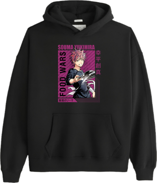 Shokugeki no Soma Sōma Yukihira Over Size hoodie Black 3