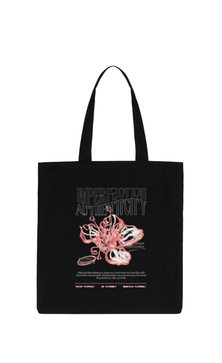 IMPERFECTION AUTHENTICITY tote bag Black 47