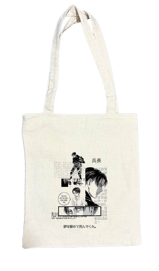 Anime Attack on titan shingeki no kyojin Aot biege tote bag 46