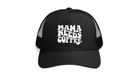 Baseball cap Black MAMA NEEDS COFFEE 94