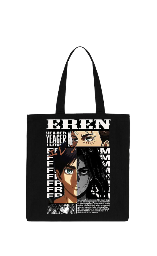 Anime Attack on titan shingeki no kyojin Aot Black tote bag 46