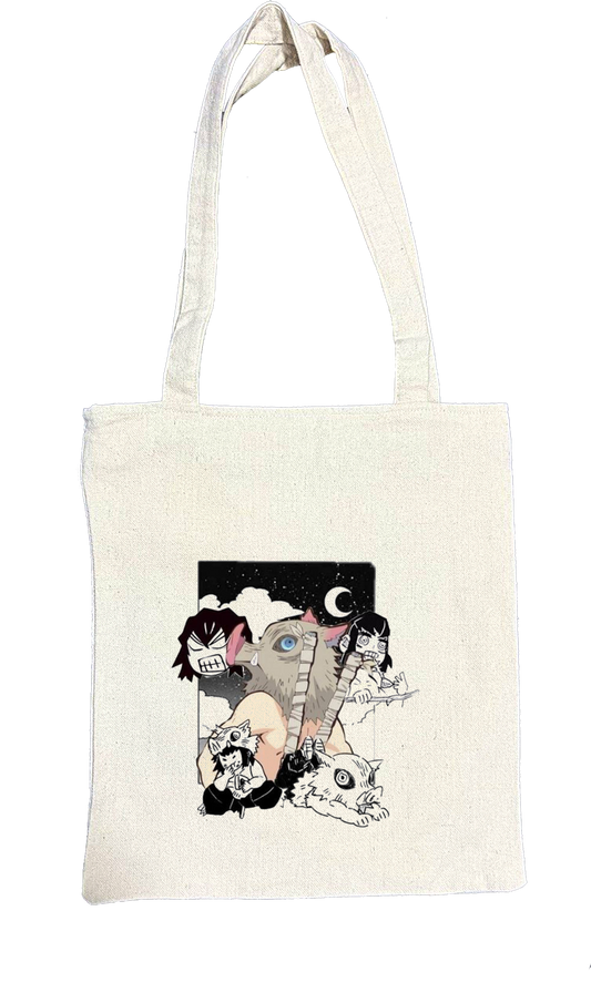 Anime Demon slayer nezuko tanjiro tote bag Beige 47