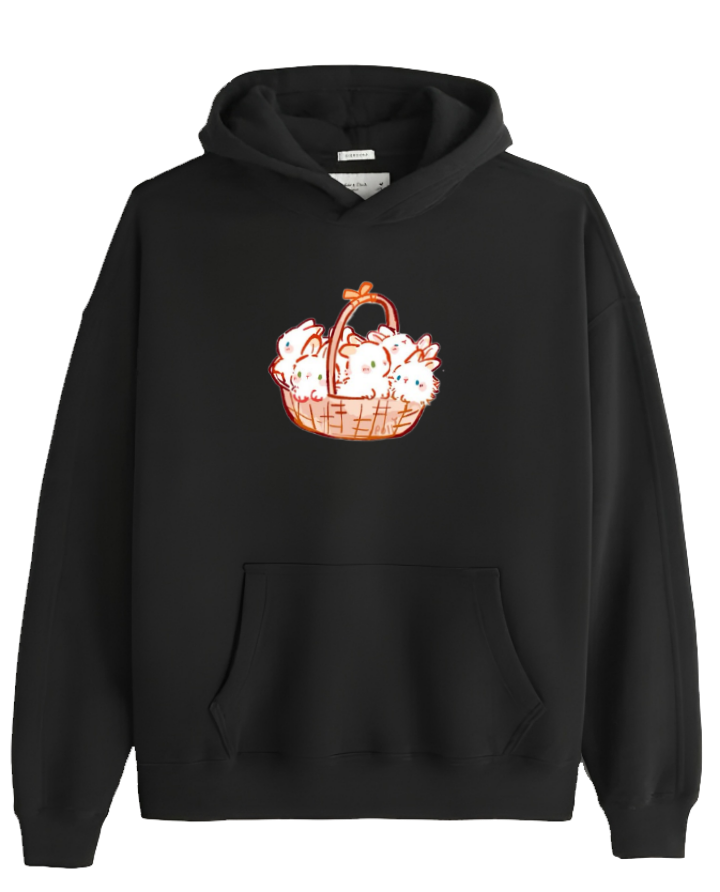 bunny Oversize Hoodie Black 47