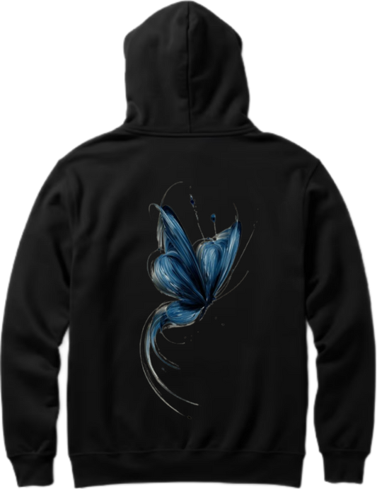 butterflies Oversize Hoodie Black Back 44