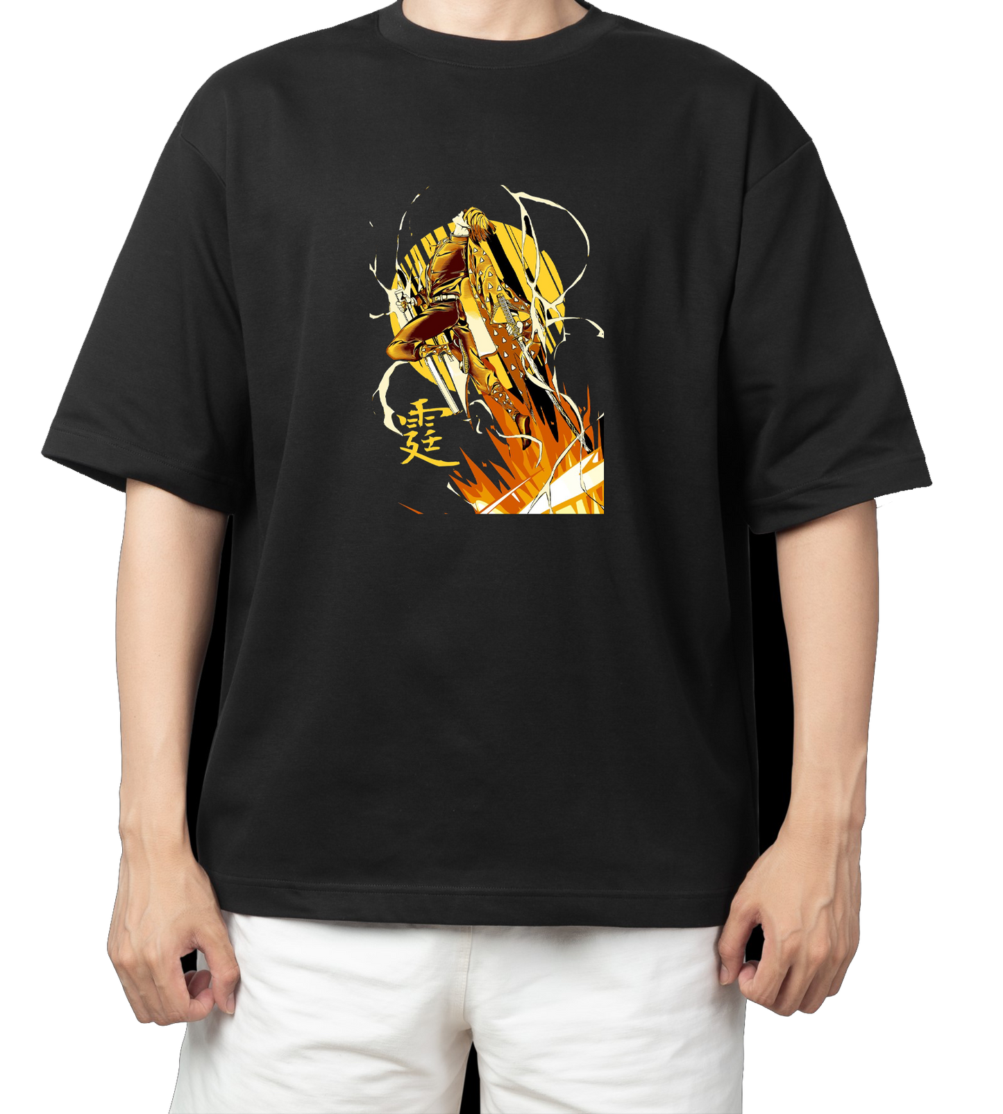 Anime Demon slayer nezuko tanjiro t- shirt Oversize Black 47